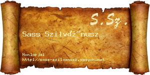 Sass Szilvánusz névjegykártya